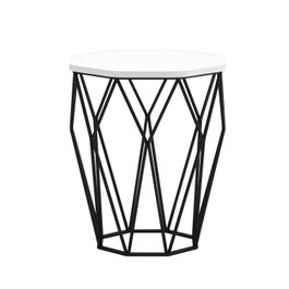 Hanah Home Sofya Mesa Auxiliar Blanco y Negro